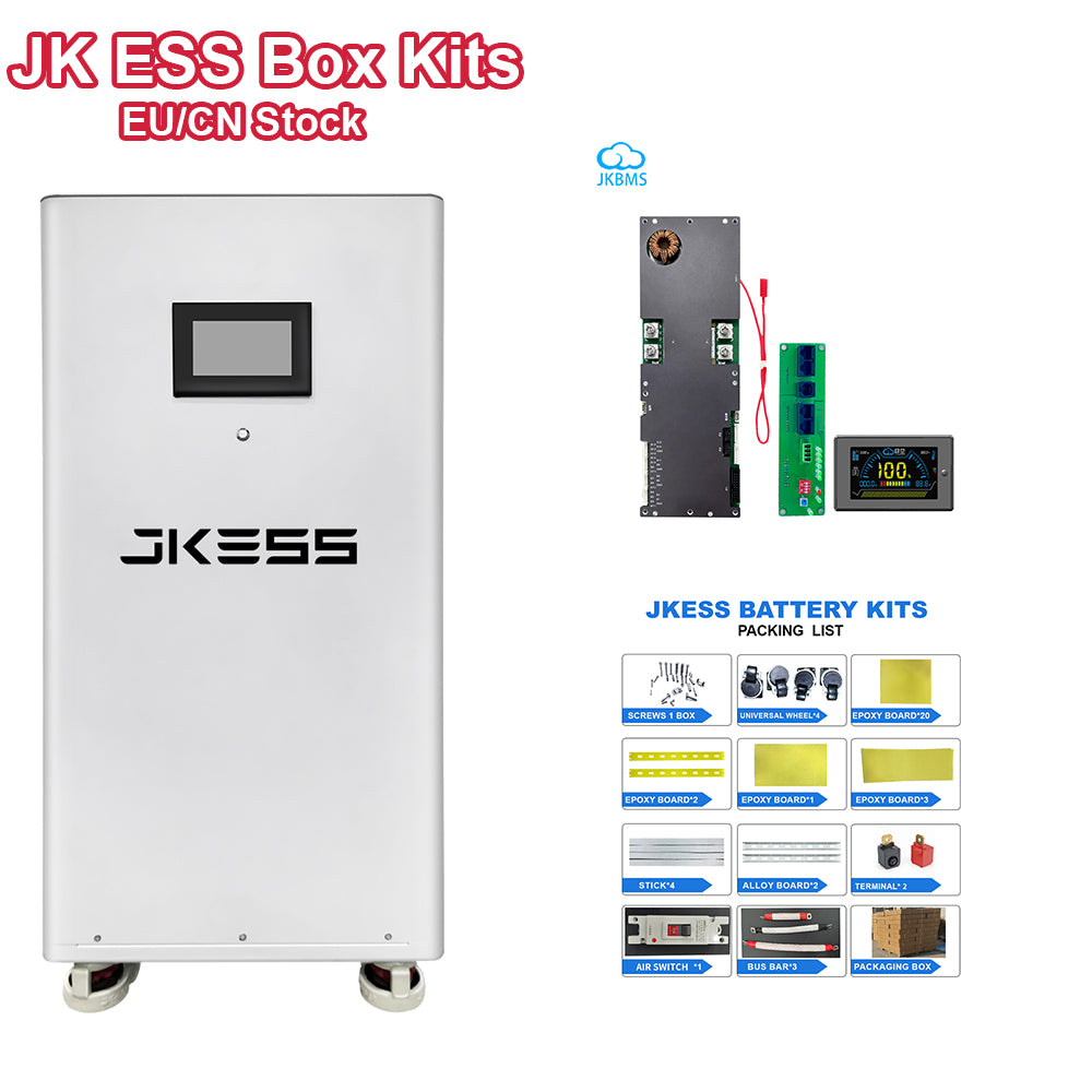 EU Stock DDP 16S 48V 280Ah-314Ah DIY Battery Box Kit JK BMS 16S20P & V19 LCD Standing Case for Lifepo4 280Ah-314Ah Battery
