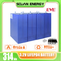 EU Stock DDP Price MB31 EVE 3.2V 314Ah Lifepo4 Battery M6 Studs Cell Prismatic 8000 Cycle EVE 314A Rechargeable Battery Energy Storage