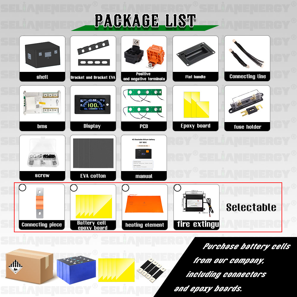 EU STOCK 4S 628Ah LiFePO4 Battery DIY Box with JK BMS Bluetooth For 12V 628Ah Cell Energy System