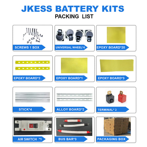 EU Stock DDP 16S 48V 280Ah-314Ah DIY Battery Box Kit JK BMS 16S20P & V19 LCD Standing Case for Lifepo4 280Ah-314Ah Battery