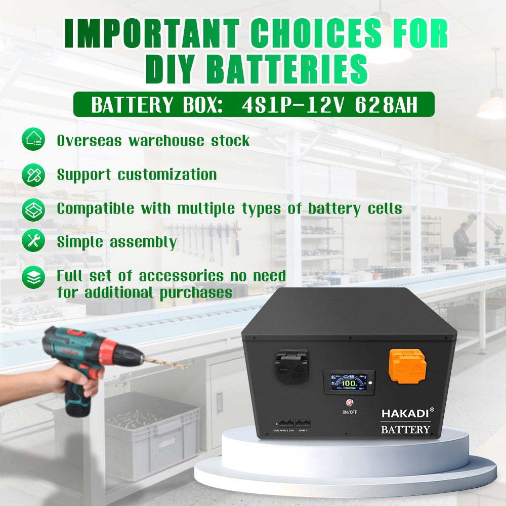 EU STOCK 4S 628Ah LiFePO4 Battery DIY Box with JK BMS Bluetooth For 12V 628Ah Cell Energy System