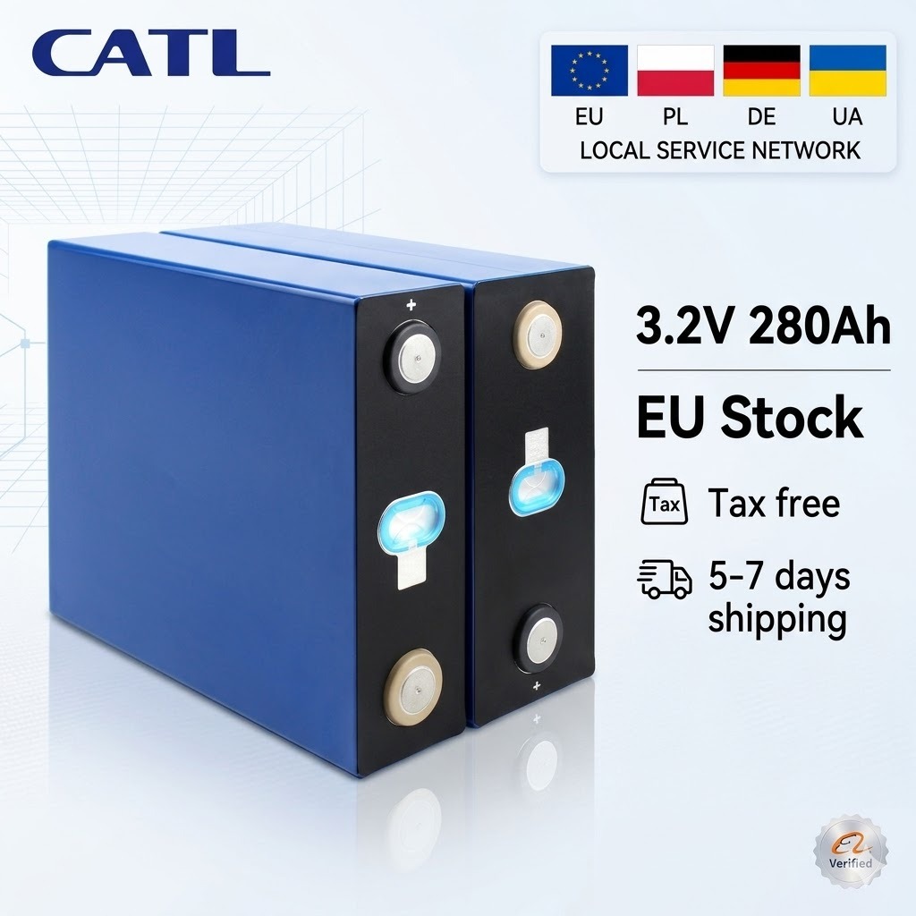 EU Stock Free Shipping CATL 3.2V 280Ah LiFePO4 Battery Prismatic Lithium Ion Batteries Brand New Grade A 280Ah Cells For Energy Storage